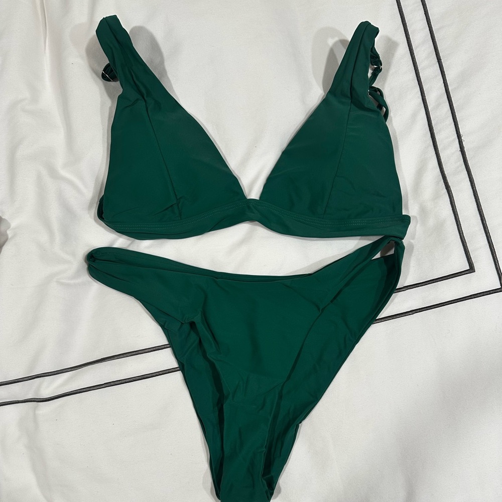 Deep V Two Piece Bikini Set